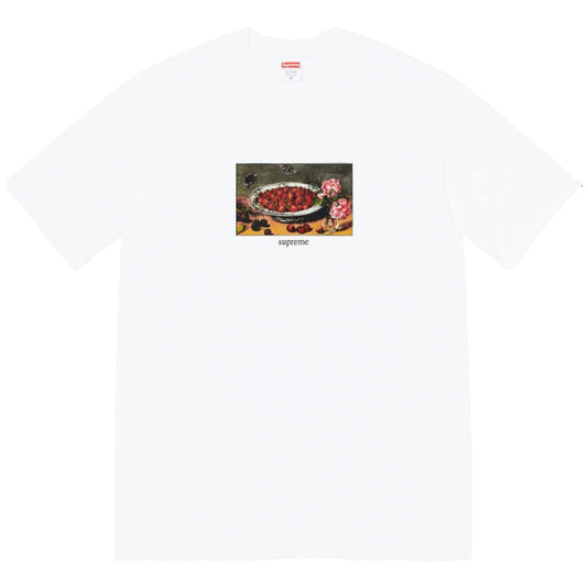 Supreme Strawberry Fruit Plate Print T-Shirt