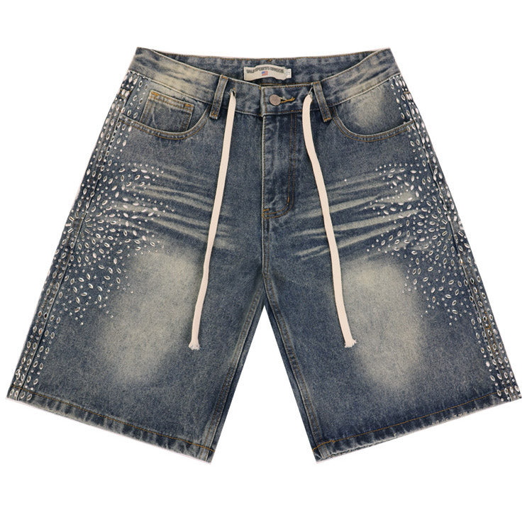 VALLEY Rhinestone Denim Shorts #8692